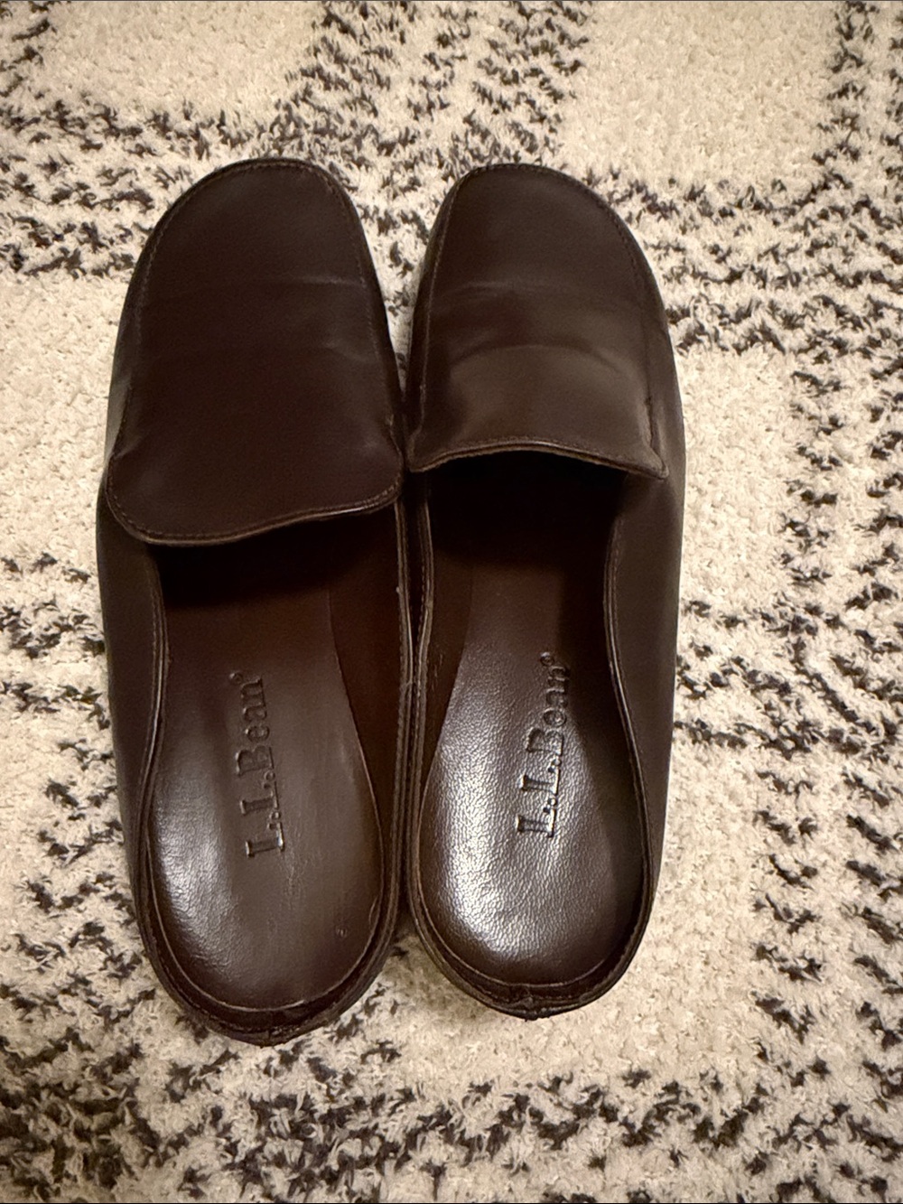 L.L. Bean Dark Brown Leather Slip-On Loafers